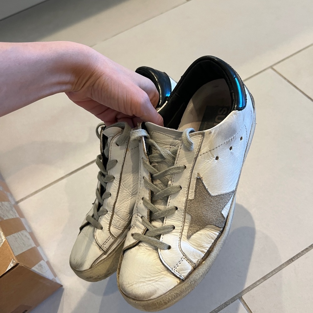 Golden Goose White/Black/Cream Sneakers - Picture 3 of 10